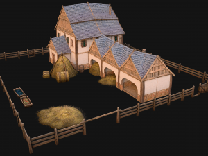 Medieval Stable Farm House 3D 模型