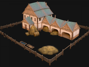 Medieval Stable Farm House 3D 模型