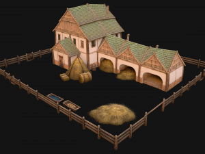 Medieval Stable Farm House 3D 模型
