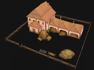Medieval Stable Farm House 3D Model