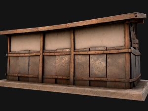 Fire Wood Storage Shelters Medieval Barn Warehouse Model 3D