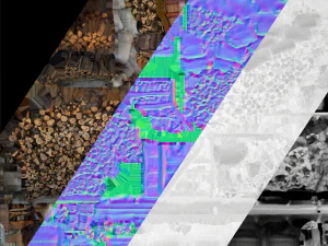 Fire Wood Storage Shelters Medieval Barn Warehouse 3D Model