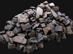 바위와 돌 더미 3D 모델