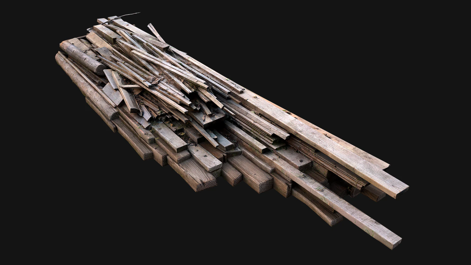 Pile of Planks Boards and Logs Firewood 3D Model .c4d .max .obj .3ds .fbx .stl .blend 