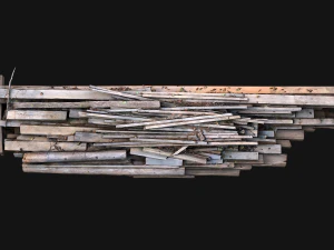 Pile of Planks Boards and Logs Firewood 3D Model