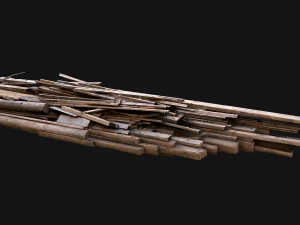 Pile of Planks Boards and Logs Firewood 3D Model