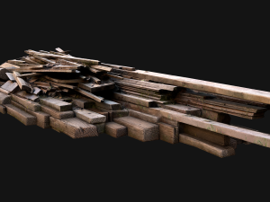 Pile of Planks Boards and Logs Firewood 3D 모델