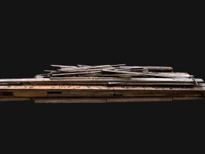 Pile of Planks Boards and Logs Firewood 3D Model