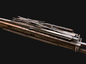 Pile of Planks Boards and Logs Firewood 3D 모델