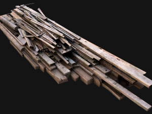 Pile of Planks Boards and Logs Firewood 3D 모델