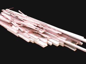 Pile of Planks Boards and Logs Firewood 3D Model