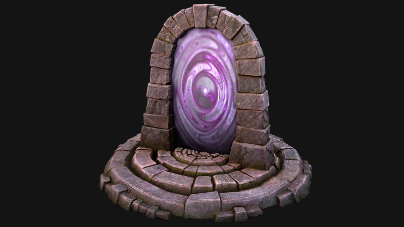 Portal Arch Teleport to Dark Ender Land for Unreal and Unity Modelo 3D .c4d .max .obj .3ds .fbx .stl .blend 