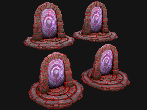 Portal Arch Teleport to Dark Ender Land for Unreal and Unity Modelo 3D