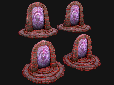 T&eacute;l&eacute;portation de Portal Arch vers Dark Ender Land pour Unreal et Unity Modèle 3D