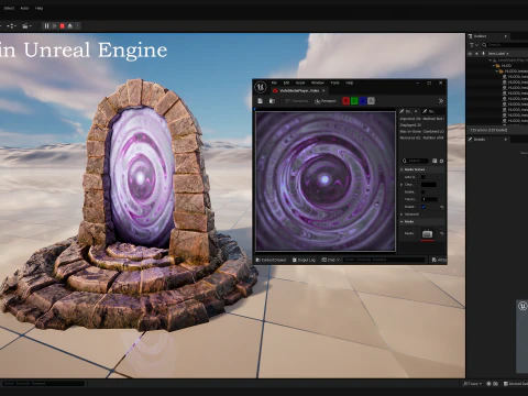 T&eacute;l&eacute;portation de Portal Arch vers Dark Ender Land pour Unreal et Unity Modèle 3D