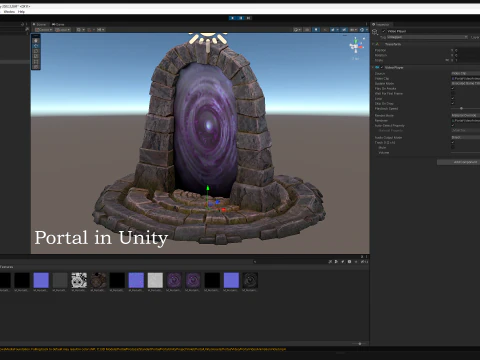 T&eacute;l&eacute;portation de Portal Arch vers Dark Ender Land pour Unreal et Unity Modèle 3D