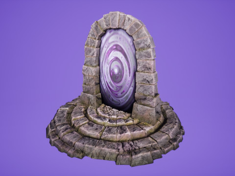 Portal Arch Teleport to Dark Ender Land for Unreal and Unity Modelo 3D