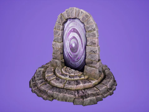 T&eacute;l&eacute;portation de Portal Arch vers Dark Ender Land pour Unreal et Unity Modèle 3D