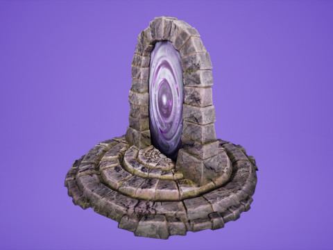 Portal Arch Teleport to Dark Ender Land for Unreal and Unity Modelo 3D