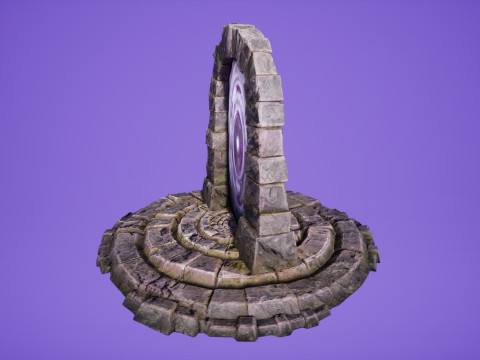 Portal Arch Teleport to Dark Ender Land for Unreal and Unity Modelo 3D