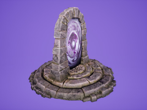 Portal Arch Teleport to Dark Ender Land for Unreal and Unity Modelo 3D