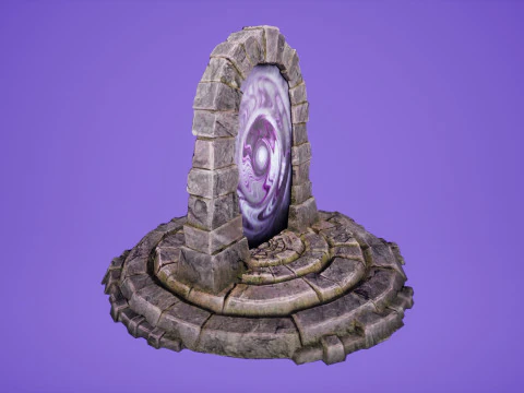 T&eacute;l&eacute;portation de Portal Arch vers Dark Ender Land pour Unreal et Unity Modèle 3D