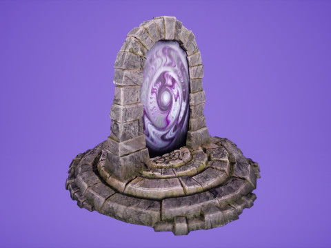 Portal Arch Teleport to Dark Ender Land for Unreal and Unity Modelo 3D
