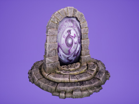 Portal Arch Teleport to Dark Ender Land for Unreal and Unity Modelo 3D