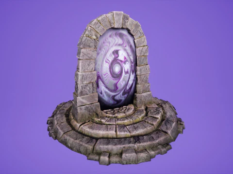 T&eacute;l&eacute;portation de Portal Arch vers Dark Ender Land pour Unreal et Unity Modèle 3D