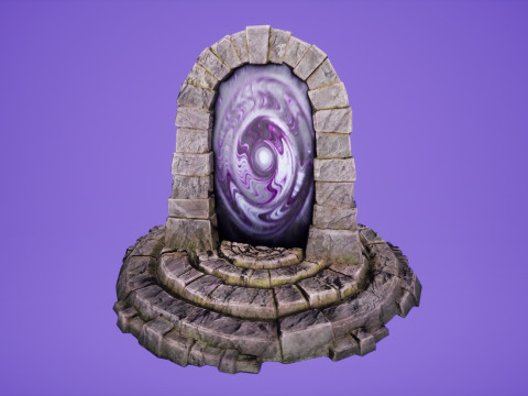 Portal Arch Teleport to Dark Ender Land for Unreal and Unity Modelo 3D
