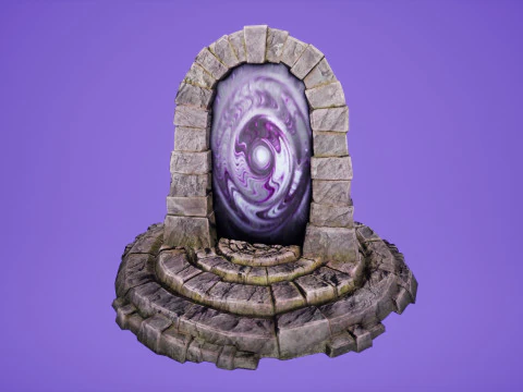 T&eacute;l&eacute;portation de Portal Arch vers Dark Ender Land pour Unreal et Unity Modèle 3D