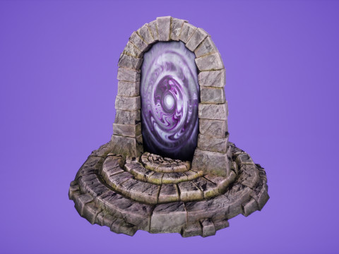 Portal Arch Teleport to Dark Ender Land for Unreal and Unity Modelo 3D