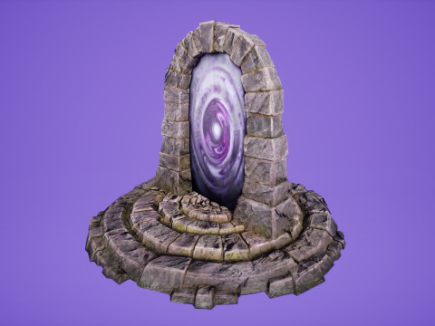 Portal Arch Teleport to Dark Ender Land for Unreal and Unity Modelo 3D