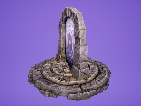 Portal Arch Teleport to Dark Ender Land for Unreal and Unity Modelo 3D