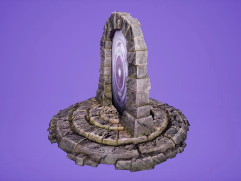 T&eacute;l&eacute;portation de Portal Arch vers Dark Ender Land pour Unreal et Unity Modèle 3D