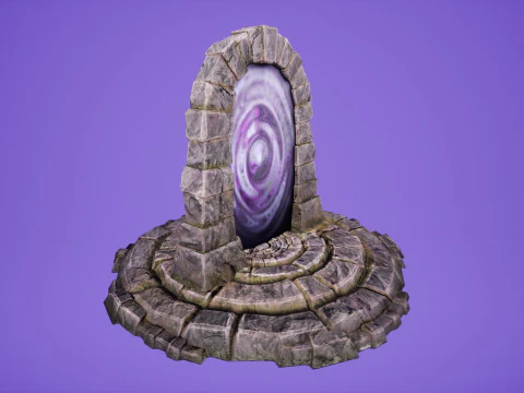 T&eacute;l&eacute;portation de Portal Arch vers Dark Ender Land pour Unreal et Unity Modèle 3D