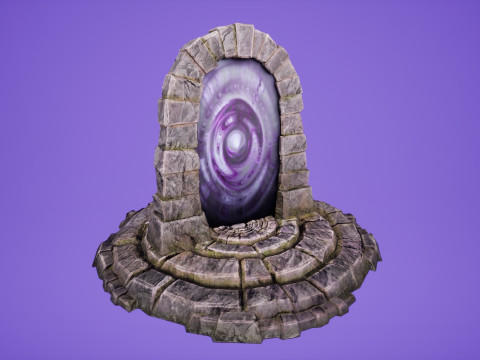 Portal Arch Teleport to Dark Ender Land for Unreal and Unity Modelo 3D