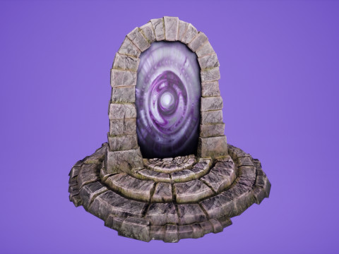 Portal Arch Teleport to Dark Ender Land for Unreal and Unity Modelo 3D