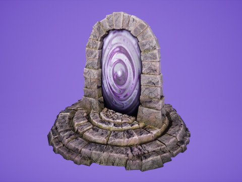 Portal Arch Teleport to Dark Ender Land for Unreal and Unity Modelo 3D