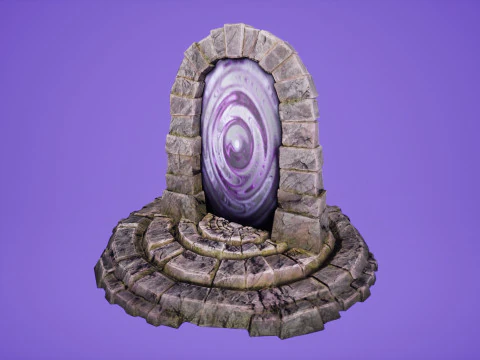 T&eacute;l&eacute;portation de Portal Arch vers Dark Ender Land pour Unreal et Unity Modèle 3D