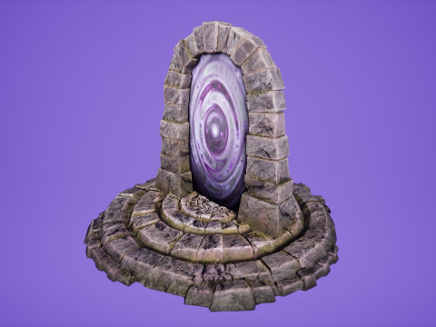 Portal Arch Teleport to Dark Ender Land for Unreal and Unity Modelo 3D