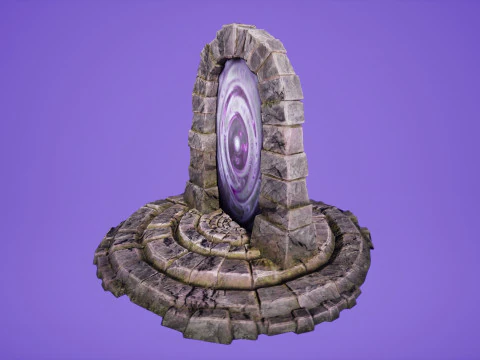 T&eacute;l&eacute;portation de Portal Arch vers Dark Ender Land pour Unreal et Unity Modèle 3D