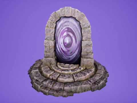 T&eacute;l&eacute;portation de Portal Arch vers Dark Ender Land pour Unreal et Unity Modèle 3D