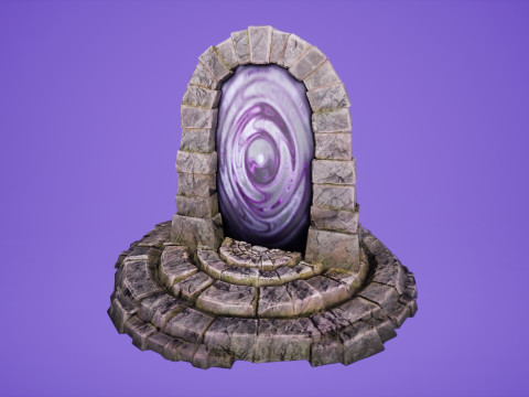 Portal Arch Teleport to Dark Ender Land for Unreal and Unity Modelo 3D