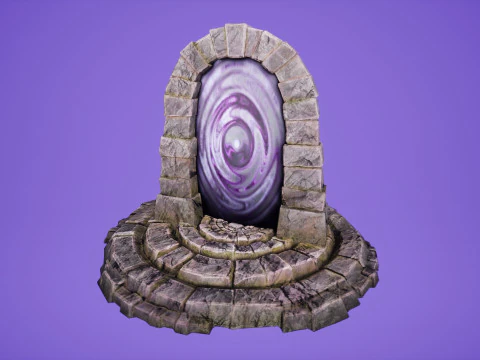 T&eacute;l&eacute;portation de Portal Arch vers Dark Ender Land pour Unreal et Unity Modèle 3D