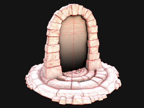 Portal Arch Teleport to Dark Ender Land for Unreal and Unity Modelo 3D