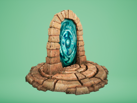 Medieval Portal Teleport in Jungle Ruins for Unreal and Unity 3D Модель