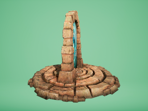 Medieval Portal Teleport in Jungle Ruins for Unreal and Unity 3D Модель