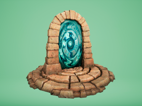 Medieval Portal Teleport in Jungle Ruins for Unreal and Unity 3D Модель