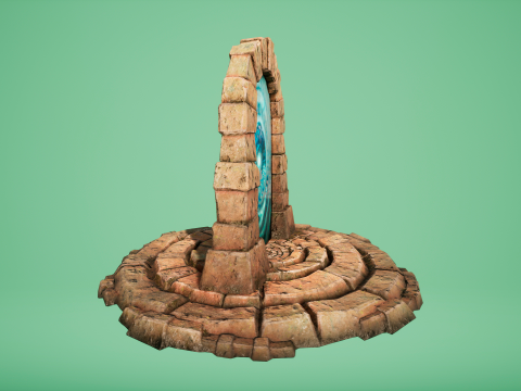 Medieval Portal Teleport in Jungle Ruins for Unreal and Unity 3D Модель